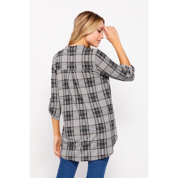 Honeyme Plaid Gabby Top - Picture 3 of 4